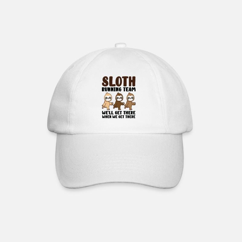 Sloth Running Team We Will Get There When We Get - Baseball Cap - white/white