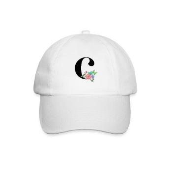 Letter C personalized gift alphabet first name Christmas - Baseball Cap - white/white - Front