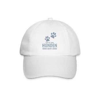 Hund und Herrchen Sprüche - Baseballkappe - Weiß/Weiß - Vorne