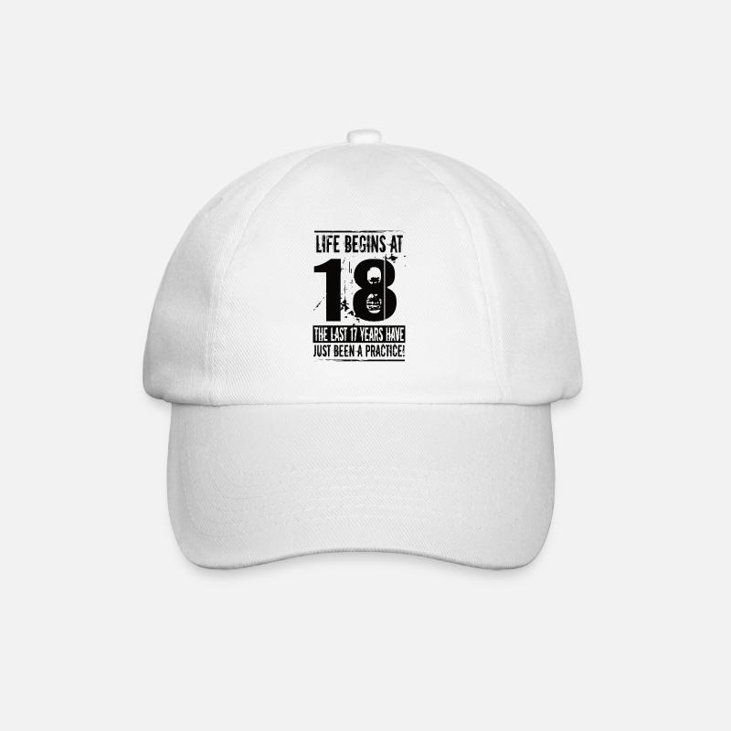 18 Geburtstag Mann - Baseballkappe - Weiß/Weiß