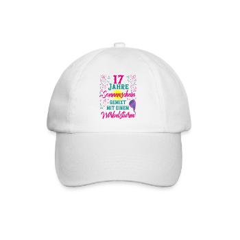 17 Geburtstag Frauen Geschenk 17 Jahre Geburtstag - Baseballkappe - Weiß/Weiß - Vorne