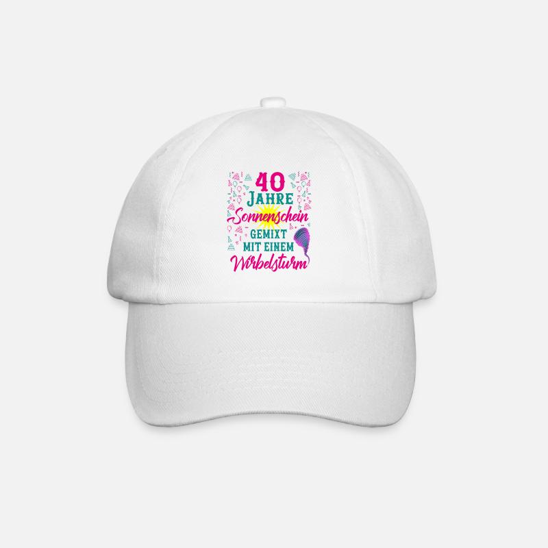 40 Geburtstag Frauen Geschenk 40 Jahre Geburtstag - Baseballkappe - Weiß/Weiß