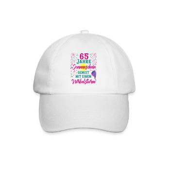 65 Geburtstag Frauen Geschenk 65 Jahre Geburtstag - Baseballkappe - Weiß/Weiß - Vorne
