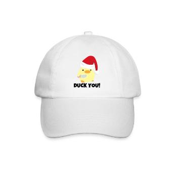 Canard vous! Canard de Noël avec mème au couteau - Casquette classique - blanc/blanc - Devant