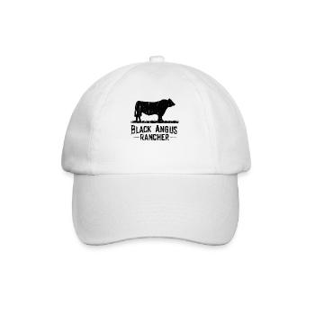 Black Angus Rancher - Cow Farmer - Baseball Cap - white/white - Front