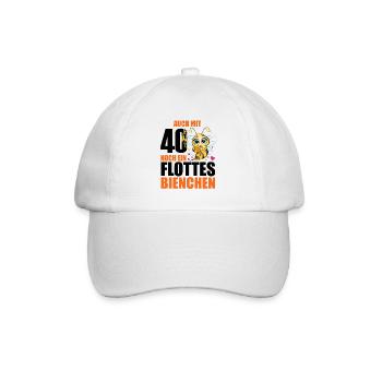 40 Geburtstag Frauen Geschenk lustig Biene Imker - Baseballkappe - Weiß/Weiß - Vorne