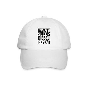 Manger Sleep Diesel Répéter - Casquette classique - blanc/blanc - Devant