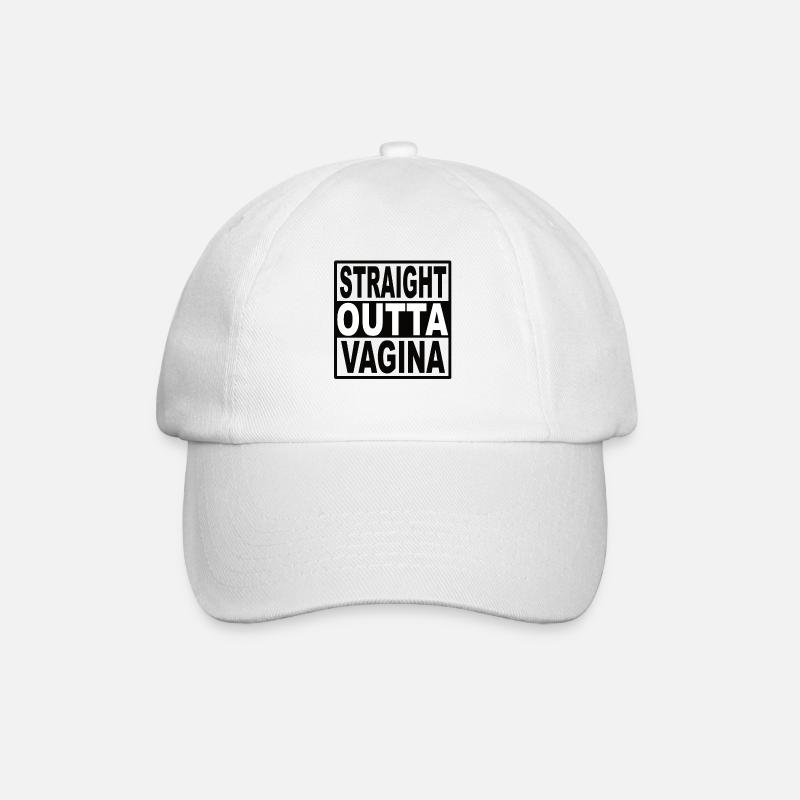 Straigt Outta Vagina - Baseballkappe - Weiß/Weiß