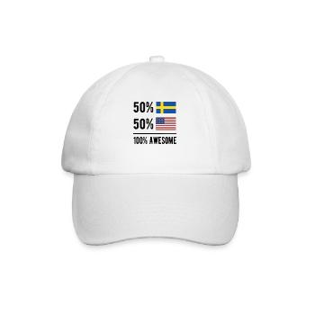 Moitié suédois moitié américain Usa Suède Drapeau - Casquette classique - blanc/blanc - Devant