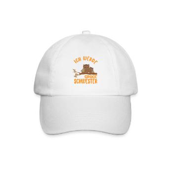 Ich werde Große Schwester Eulen Mädchen Geschenke - Baseballkappe - Weiß/Weiß - Vorne