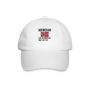 Norwegian Norway flag Norwegian origin - Baseball Cap - white/white - Front