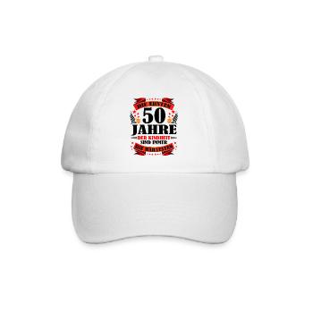 50 Geburtstag Frauen Männer Geschenk lustig - Baseballkappe - Weiß/Weiß - Vorne