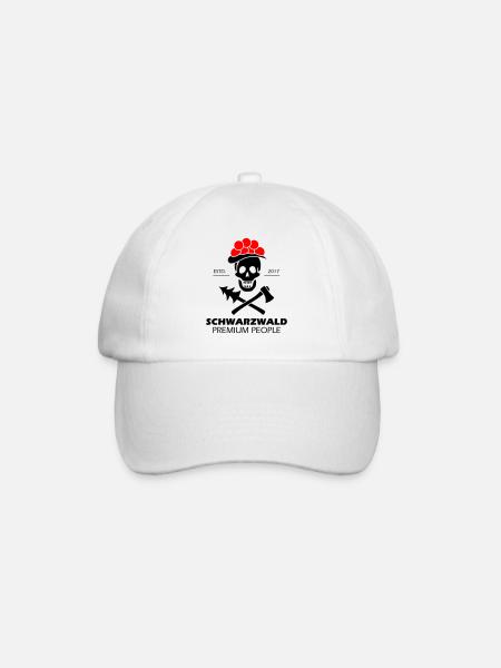 Black Forest Skull Bollenhut - Premium Design - Baseball Cap - white/white