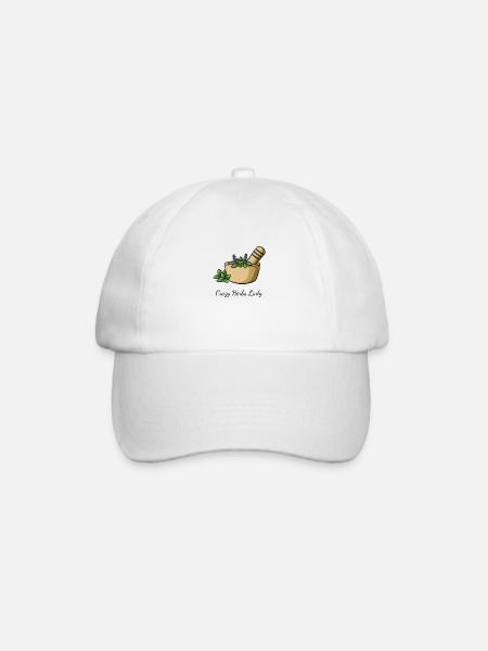 Kräuter Crazy Herbs Lady - Baseballkappe - Weiß/Weiß