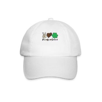Peace Love Shamrock Leopard Print Patricks Day - Baseball Cap - white/white - Front