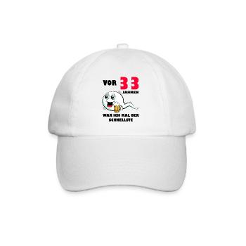 33. Geburtstag lustig 33.Ehrentag 33. Jubiläum - Baseballkappe - Weiß/Weiß - Vorne
