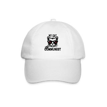 My cat is a communist - Baseball Cap - white/white - Front