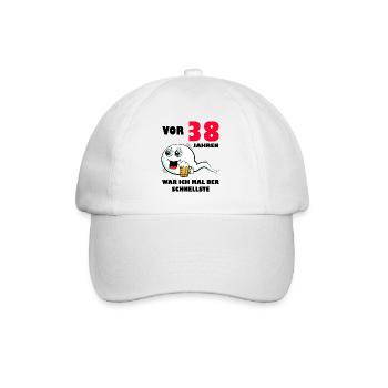 38. Geburtstag lustig 38.Ehrentag 38. Jubiläum - Baseballkappe - Weiß/Weiß - Vorne