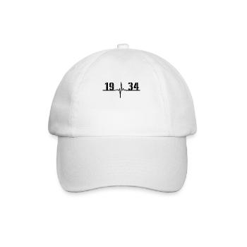 Heartbeat Minimal Birthday Vintage 1934 Line - Baseball Cap - white/white - Front