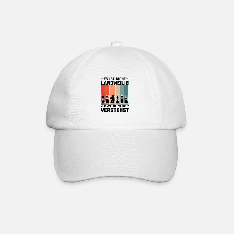 Schach - Baseballkappe - Weiß/Weiß