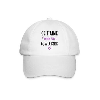 Je t'aime encore plus qu'à la folie cadeau couple - Casquette classique - blanc/blanc - Devant