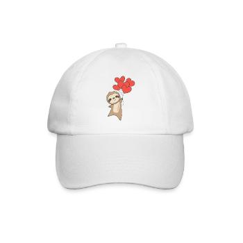 Sloth for Valentine's Day cute animals with hearts - Baseball Cap - white/white - Front