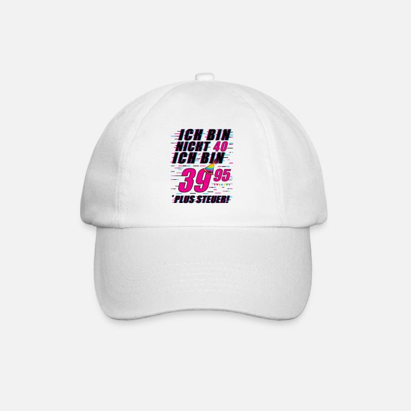 40 Geburtstag Geschenk lustig 40. Jubiläum Humor - Baseballkappe - Weiß/Weiß