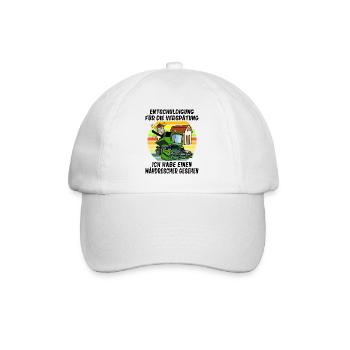 Entschuldigung das ich zu spät bin Mähdrescher - Baseballkappe - Weiß/Weiß - Vorne