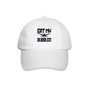 Funny Swimming Swimmer Eat My Bubbles Swim Ges - Baseball Cap - white/white - Front