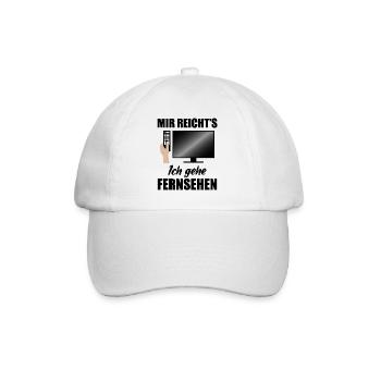 Fernsehen Fernseher TV Kino Filme Spruch Geschenk - Baseballkappe - Weiß/Weiß - Vorne