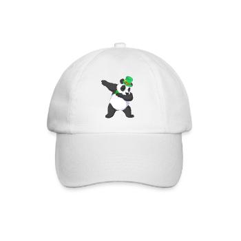Dabbing Panda St Patricks Tag - Baseballkappe - Weiß/Weiß - Vorne