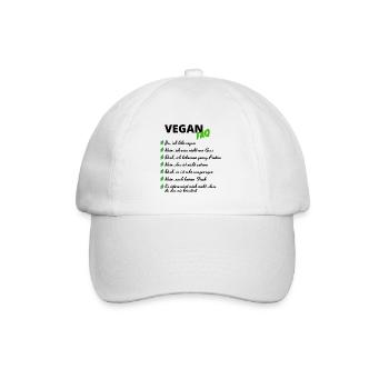 VEGAN Regeln veganer veganerin geschenk tiere - Baseballkappe - Weiß/Weiß - Vorne