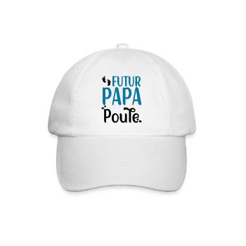 Futur papa poule cadeau annonce papa grossesse - Casquette classique - blanc/blanc - Devant