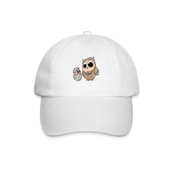 Hibou avec bébé hibou - Casquette classique - blanc/blanc - Devant