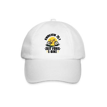 75 Geburtstag 75 Ehrentag 75 Jubiläum Radsport - Baseballkappe - Weiß/Weiß - Vorne