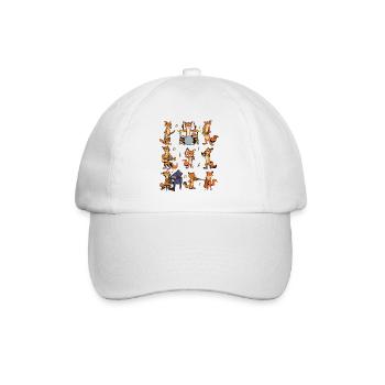 Cartoon Fuchs Big Band - Baseballkappe - Weiß/Weiß - Vorne