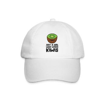 Nur ein Mädchen, das Kiwis liebt - Baseballkappe - Weiß/Weiß - Vorne