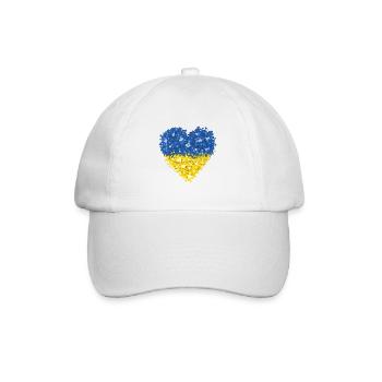 Ukraine Flag Heart Résumé - Casquette classique - blanc/blanc - Devant