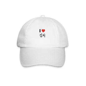 I love Kimchi - Südkorea Korea Seoul K-Pop - Baseballkappe - Weiß/Weiß - Vorne