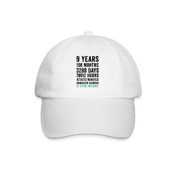 Anniversaire 9 ans d’être génial - Casquette classique - blanc/blanc - Devant