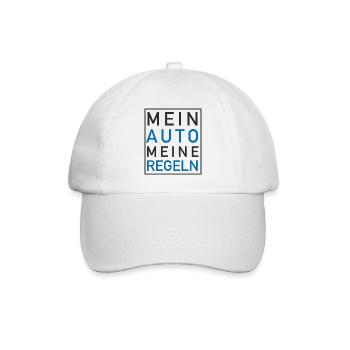 Mein AUTO meine Regeln - Baseballkappe - Weiß/Weiß - Vorne