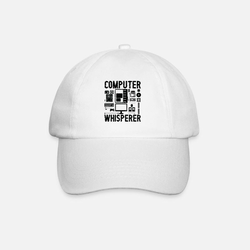 Computer Whisperer Tech Supports Programmer Coder - Baseball Cap - white/white