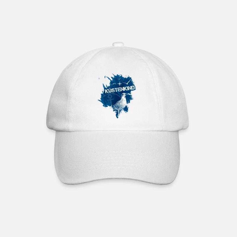 Küstenkind Möwe - Baseballkappe - Weiß/Weiß