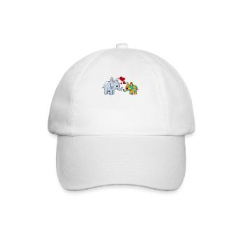Autism Elephant Mom - Baseballkappe - Weiß/Weiß - Vorne