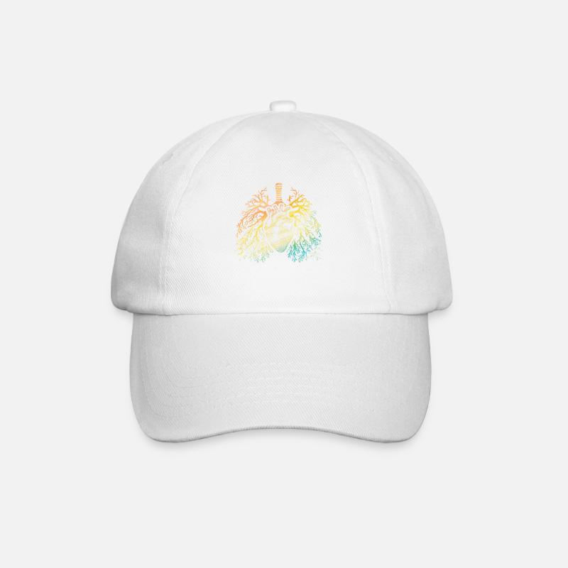 Herz & Lunge Regenbogen Bunt - Baseballkappe - Weiß/Weiß