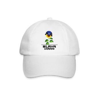 ukraine sunflower slava ukraini blue-yellow - Baseball Cap - white/white - Front