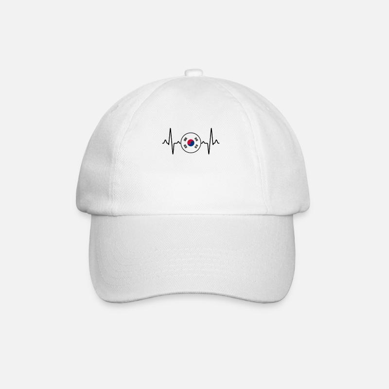 Corée du Sud Heartbeat - Casquette classique - blanc/blanc