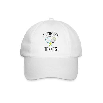 J'peux pas j'ai tennis cadeau humour sport tennis - Casquette classique - blanc/blanc - Devant