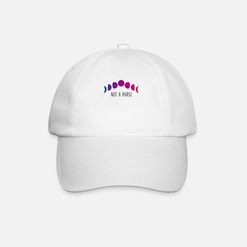 Bisexual Bi Pride Flag Moon Not A - Baseballkappe - Weiß/Weiß