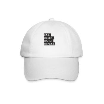 Swimming - eat. Sleep. Swim. repeat. - Baseball Cap - white/white - Front
